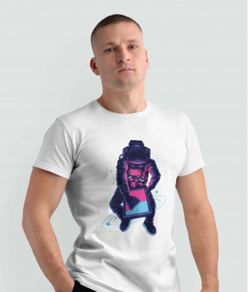 Мъжка тениска с щампа Арт Astronaut screen printer - TShirtArtShop.com